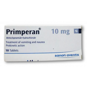 PRIMPERAN 10 MG ( METOCLOPRAMIDE HYDROCHLORIDE ) 10 SCORED TABLETS